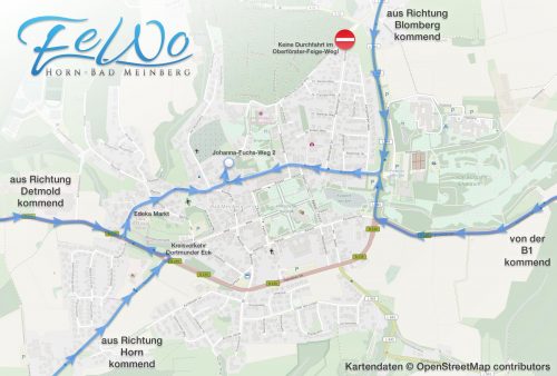 Fewo Horn-Bad Meinberg Anfahrsplan